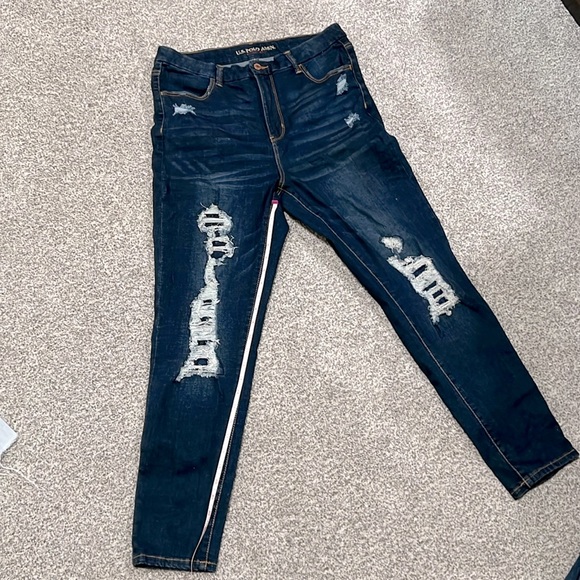 U.S.Polo Assn jeans, size 14. Inseam 27, high-rise, cotton spandex polyester - Picture 1 of 8